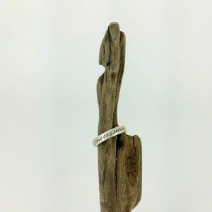 VINTAGE 90s 🪞 NO PROOF IS NECESSARY 925 STERLING MANTRA RING . SILVER BAND